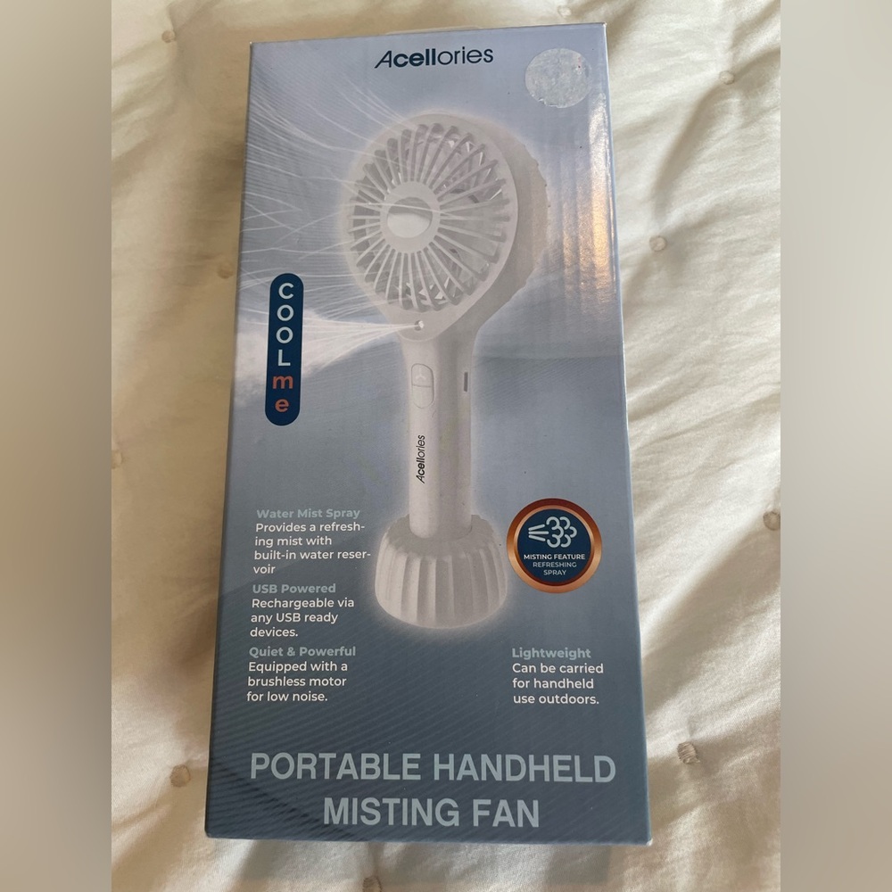 Portable Handheld Misting Fan—NIB